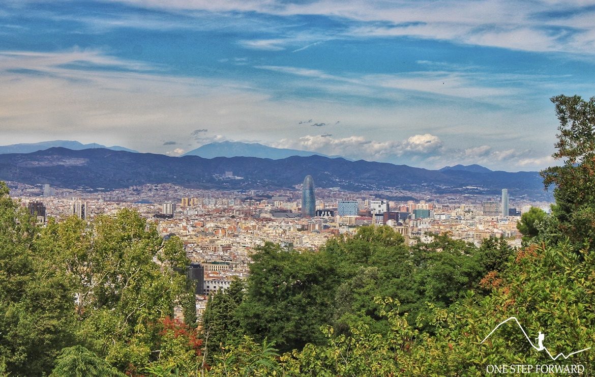 Wzgórze Montjuic - widok na Barcelonę