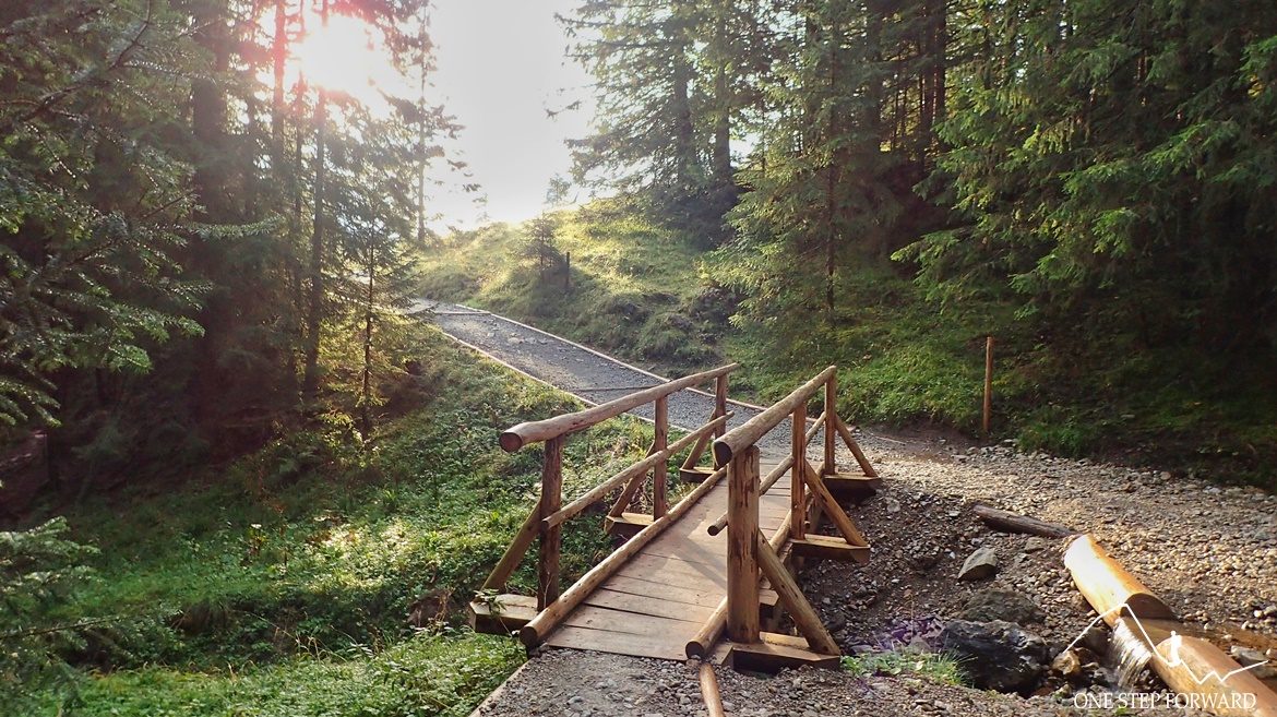 Mostek na Złotym Potoku - podejście na Rusinową Polanę