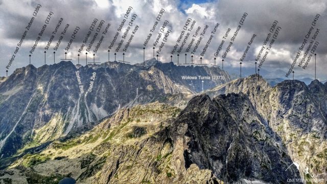 Rysy - panorama w stronę Doliny Mięguszowieckiej, Krywania i Koprowego Wierchu