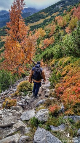 Jesień w Tatrach Zachodnich - zejście w kierunku Spalonego Żlebu