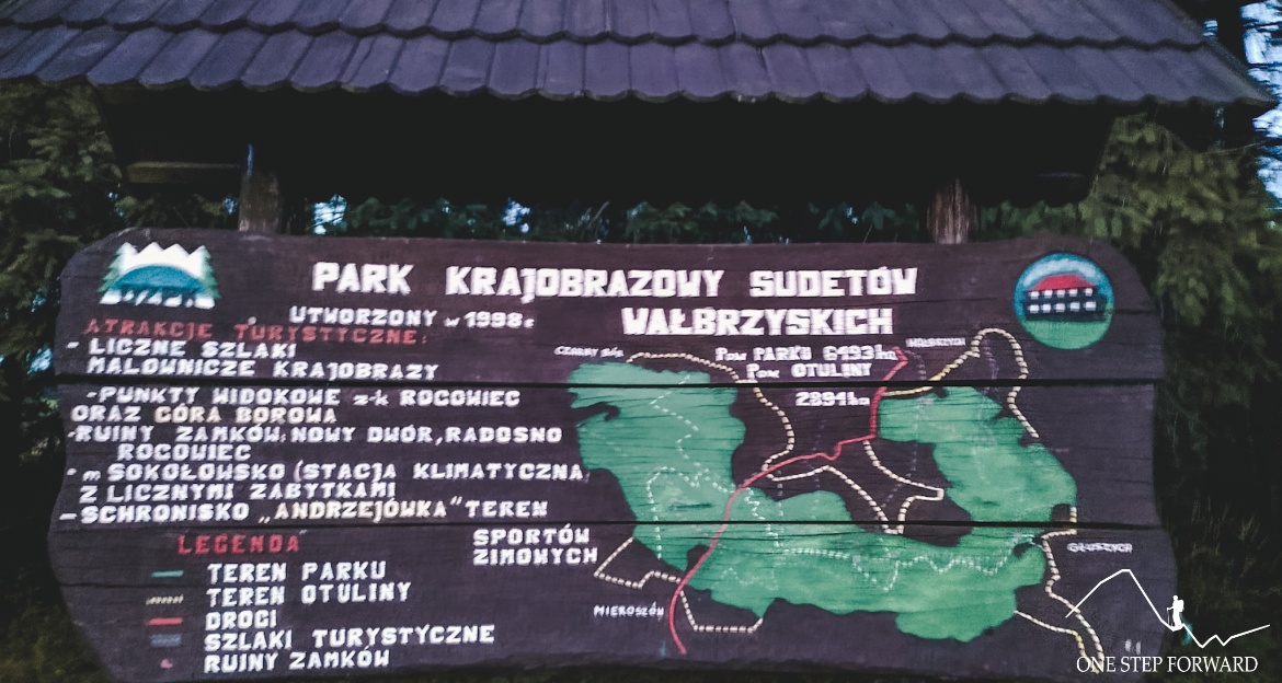 Park Krajobrazowy Sudetów Wałbrzyskich - drogowskaz